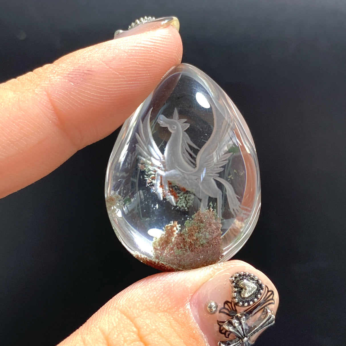 4 Pieces Unicorn Garden Quartz Inner Scene Carving