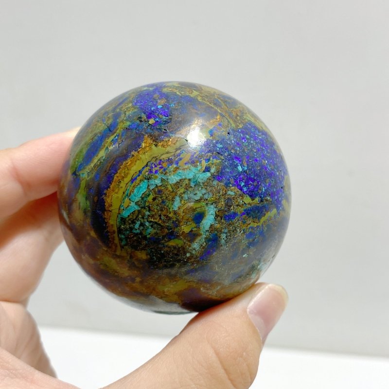 10 Pieces Azurite Mixed Malachite Spheres 3 -Wholesale Crystals