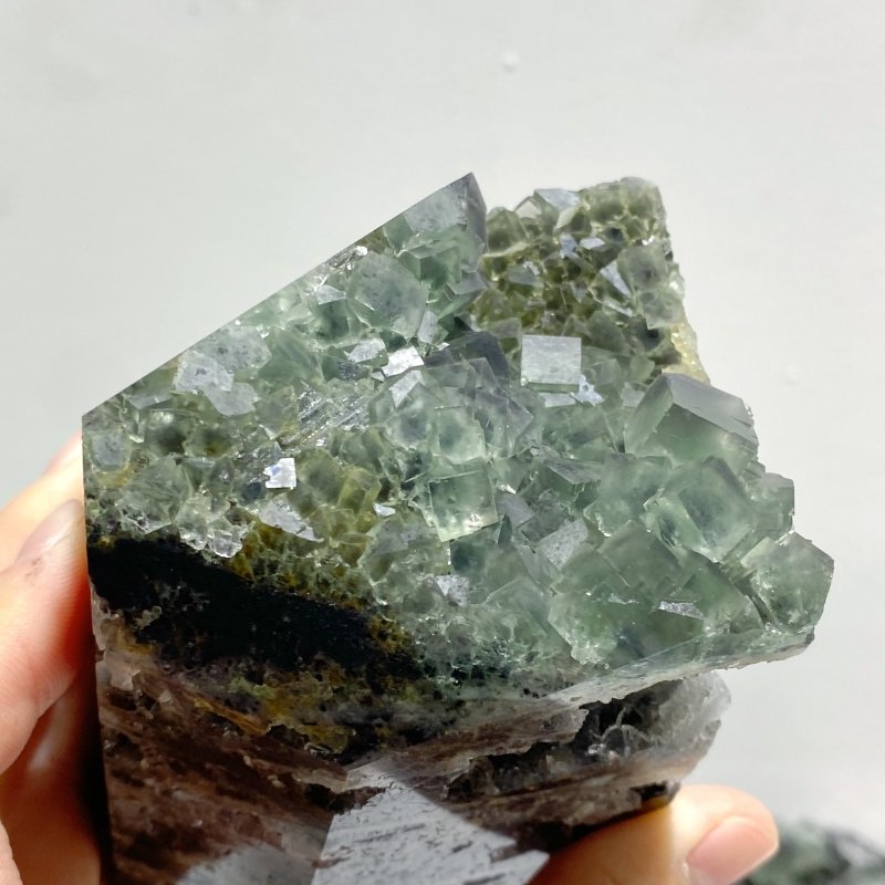 10 Pieces Cutting Fluorite Mineral Geode Cubes Specimen Tower - Wholesale Crystals