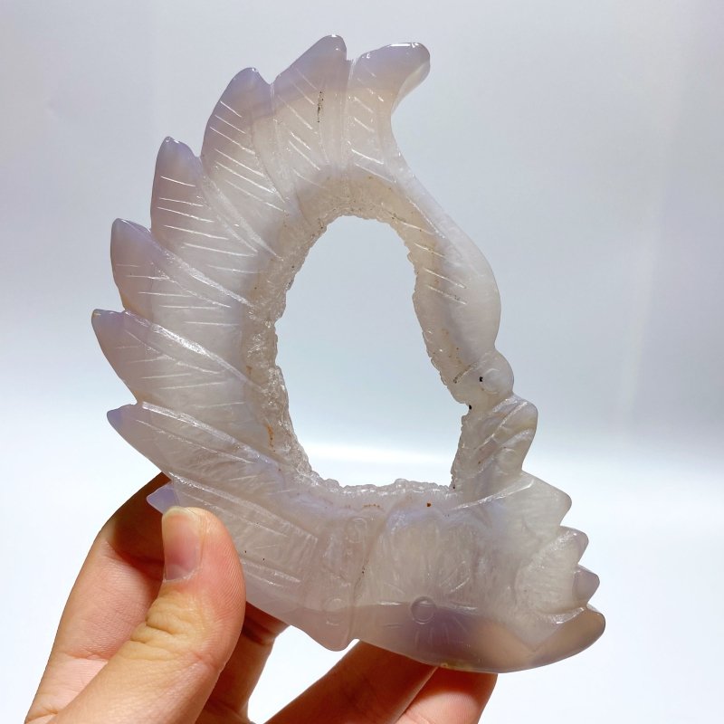 10 Pieces Geode Agate Druzy Indian Feathers Carving - Wholesale Crystals