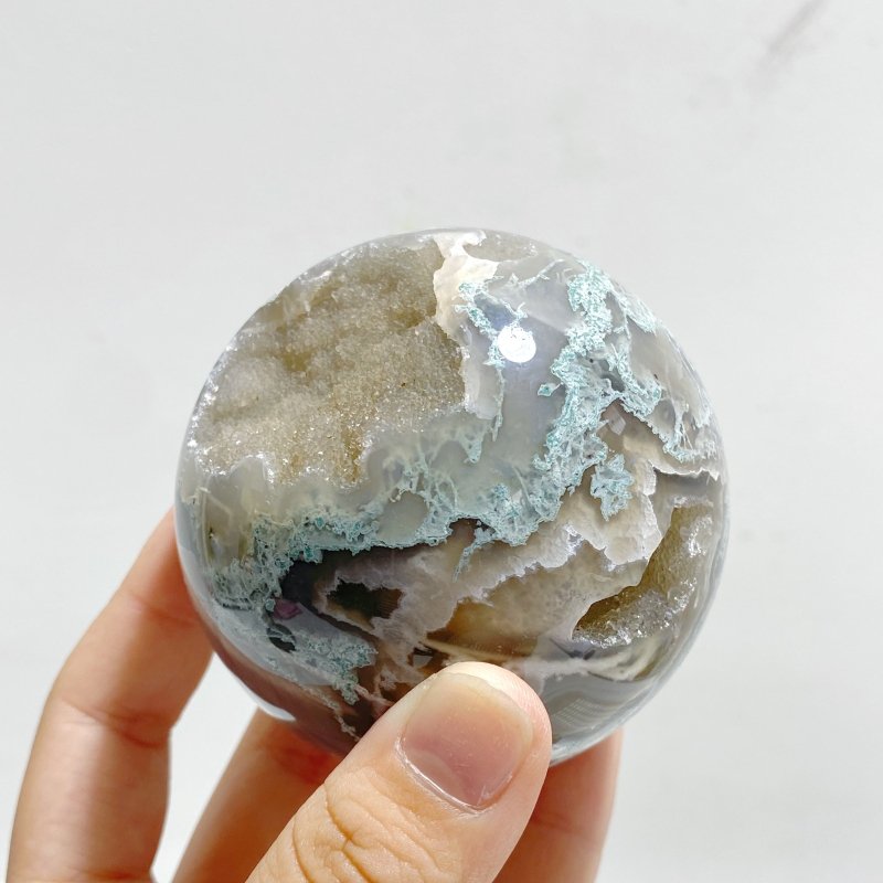 10 Pieces Moss Agate Spheres Ball - Wholesale Crystals