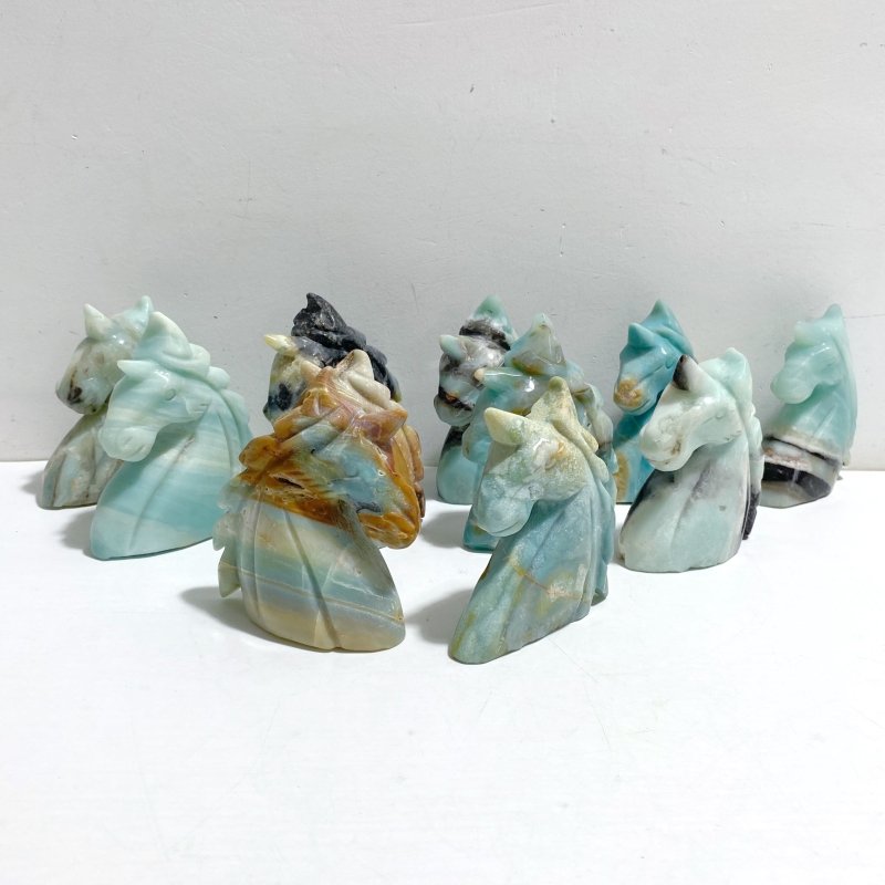 11 Pieces Caribbean Calcite Unicorn Carving Closeout - Wholesale Crystals
