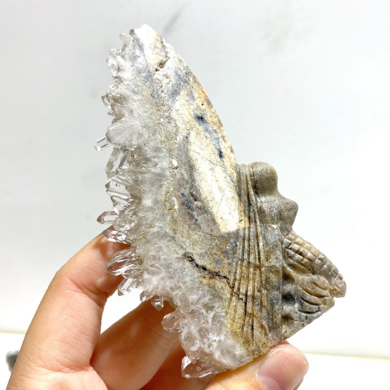 11 Pieces Cute Clear Quartz Cluster Animal Carving - Wholesale Crystals