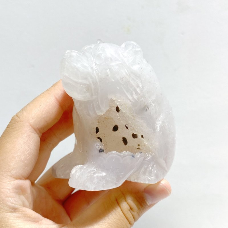11 Pieces Geode Druzy Agate Bear Carving - Wholesale Crystals