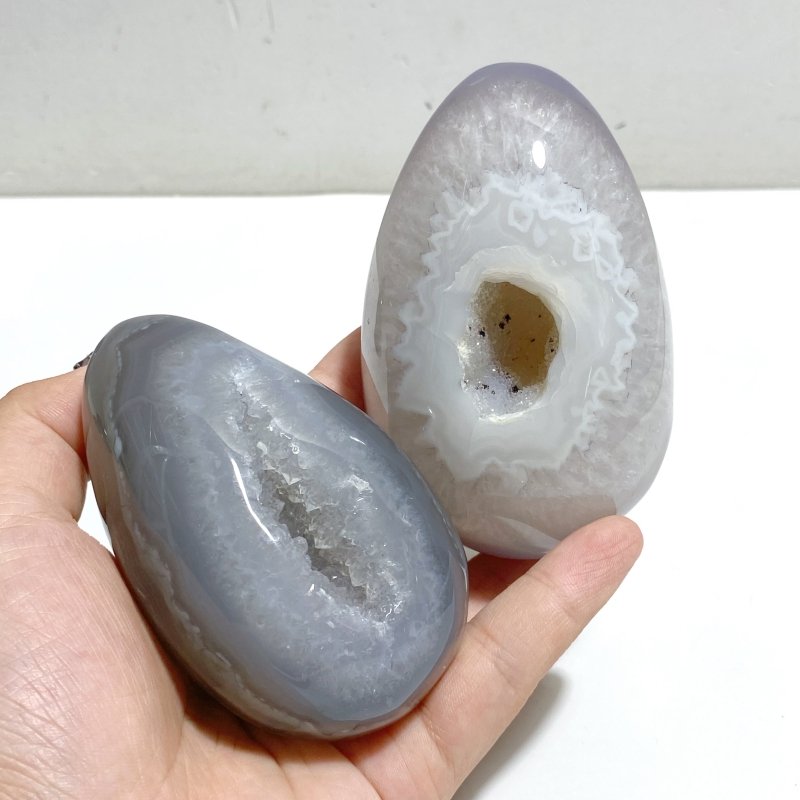 11 Pieces Geode Druzy Agate Eggs -Wholesale Crystals