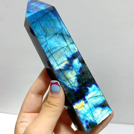 12 Pieces Flash Labradorite Four - Sided Point - Wholesale Crystals