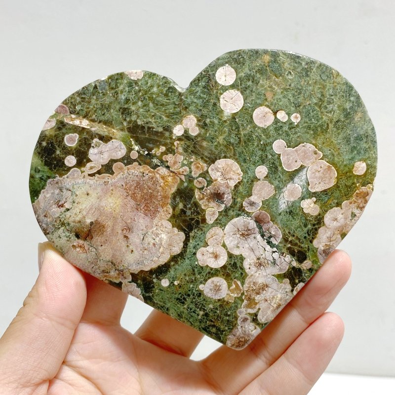 12 Pieces Large Rainforest Jasper Heart 2 -Wholesale Crystals