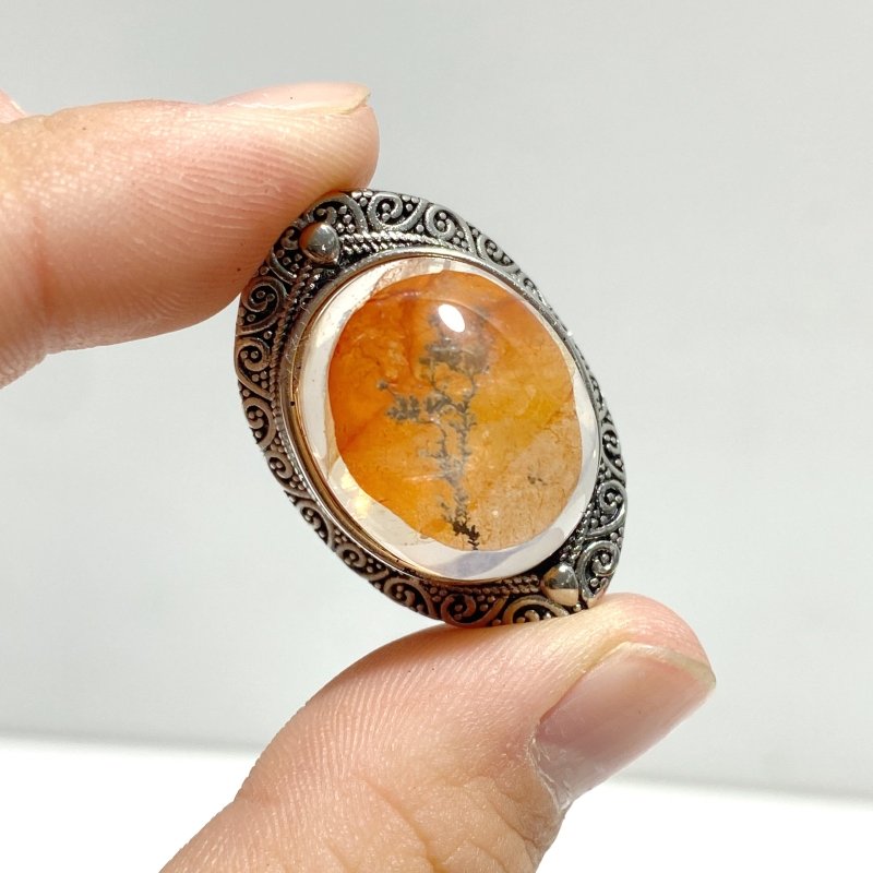 12 Pieces Rare Fire Quartz Dentritic Quartz Different Styles Rings - Wholesale Crystals