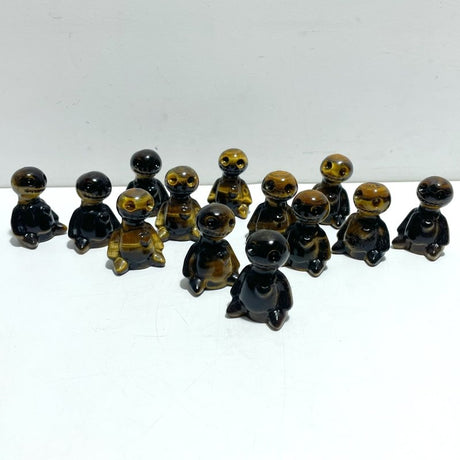 13 Pieces Tiger Eye Voodoo Doll Carving(Defect) - Wholesale Crystals