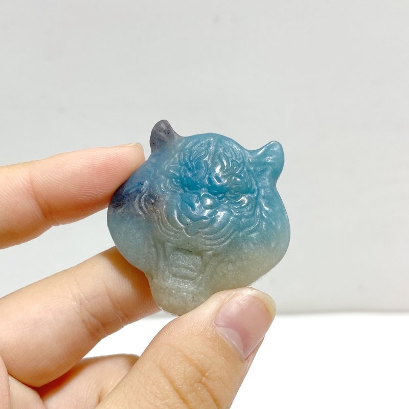 13 Pieces Trolleite Stone Tiger Head Carving Closeout - Wholesale Crystals