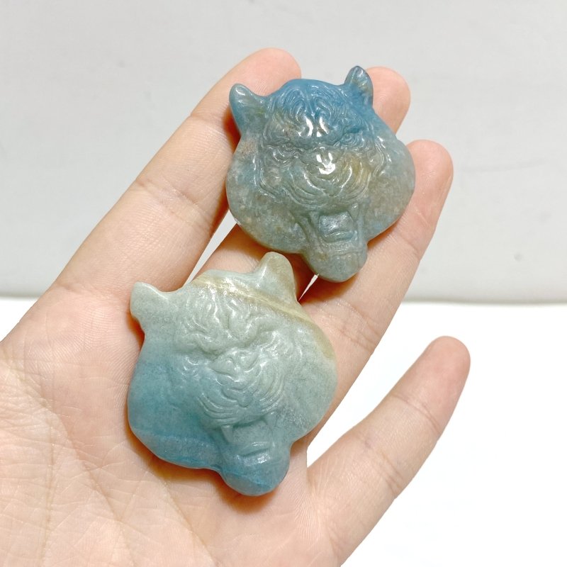 13 Pieces Trolleite Stone Tiger Head Carving Closeout - Wholesale Crystals