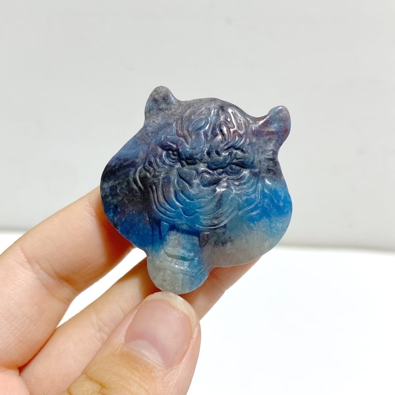 13 Pieces Trolleite Stone Tiger Head Carving Closeout - Wholesale Crystals