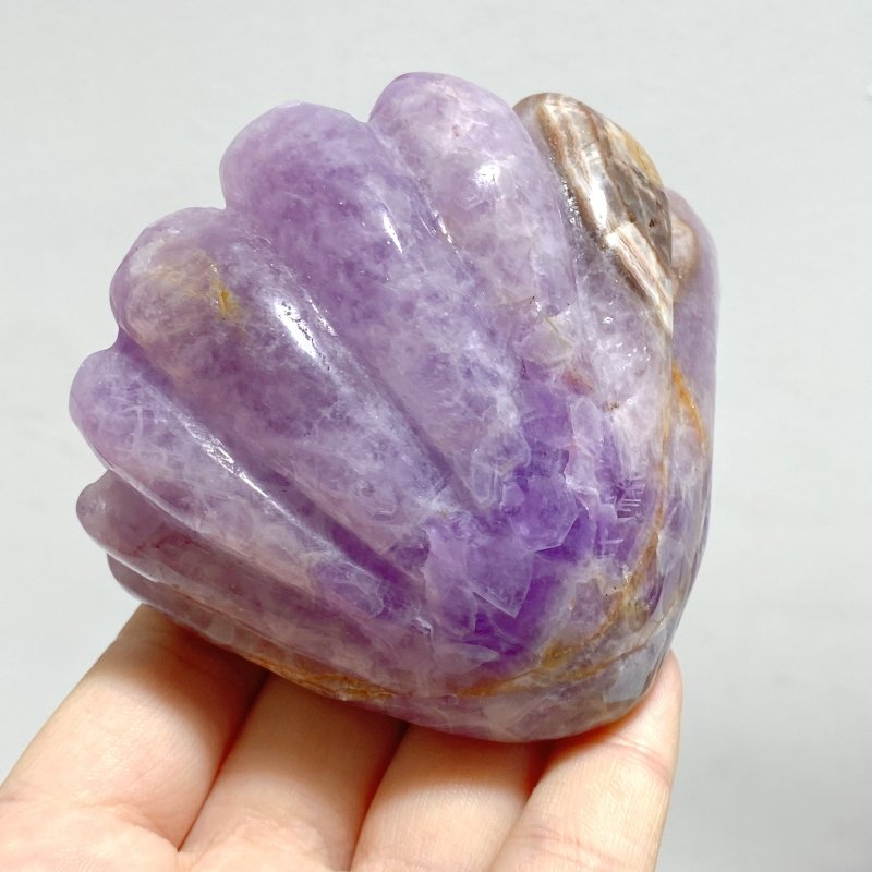 14 Pieces Amethyst Mixed Stripe Agate Shell Carving - Wholesale Crystals