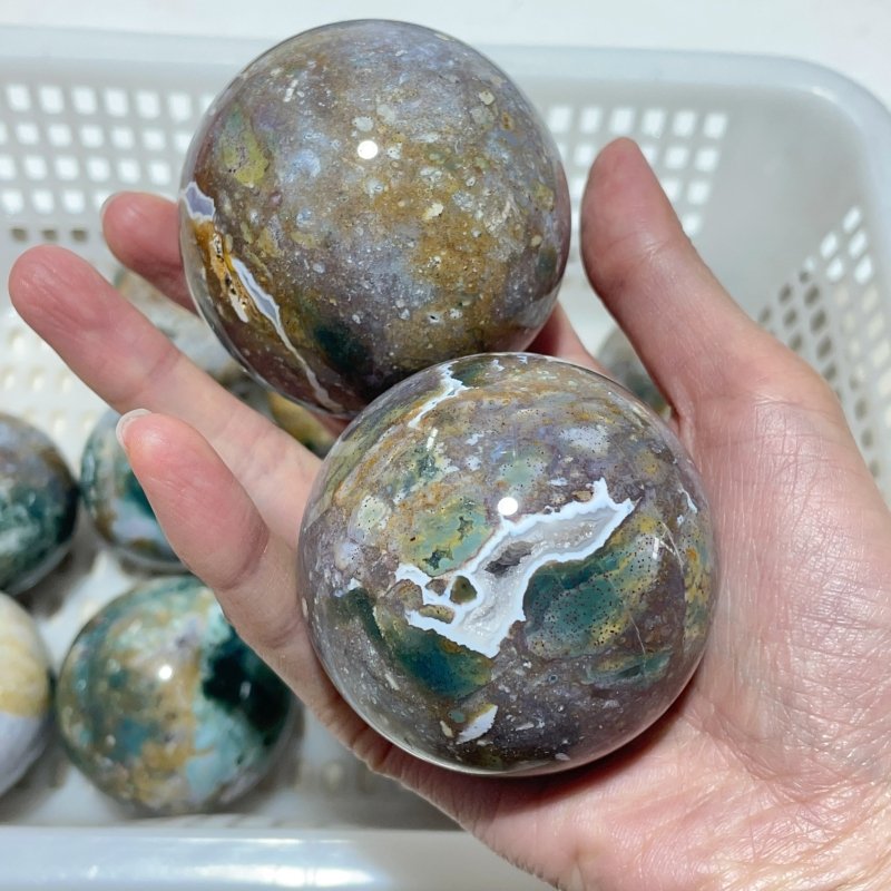 14 Pieces Beautiful Ocean Jasper Spheres -Wholesale Crystals