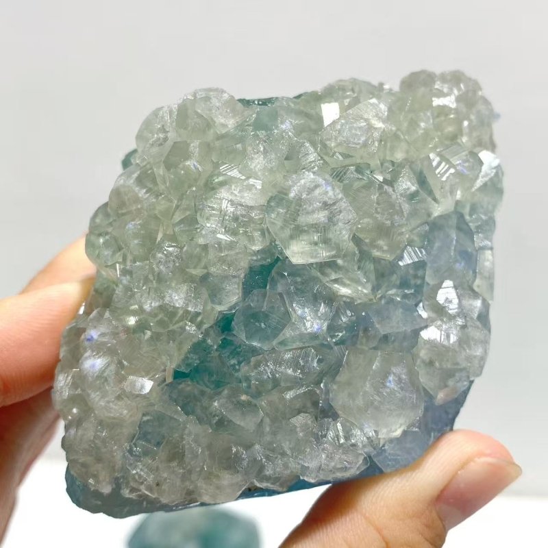 14 Pieces Blue Fluorite Mixed Calcite Raw Stone Specimen For Collection - Wholesale Crystals