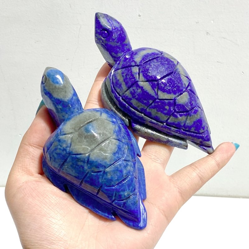 14 Pieces Lapis Lazuli Sea Turtles Carving - Wholesale Crystals