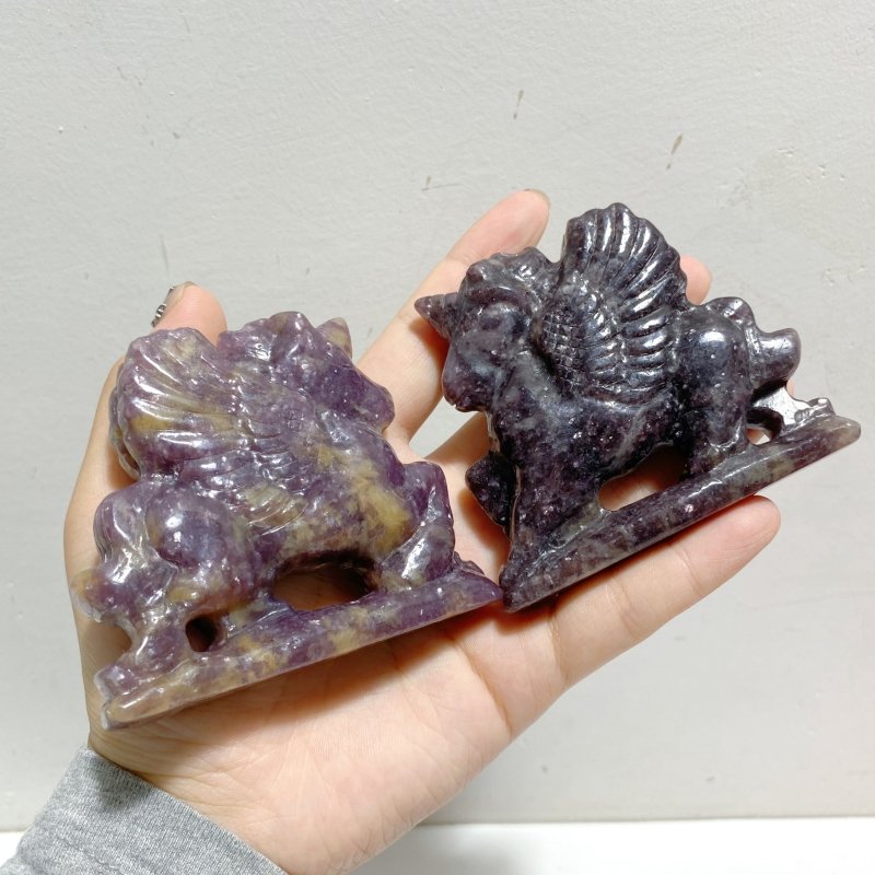 14 Pieces Lepidolite Unicorn Carving Closeout -Wholesale Crystals