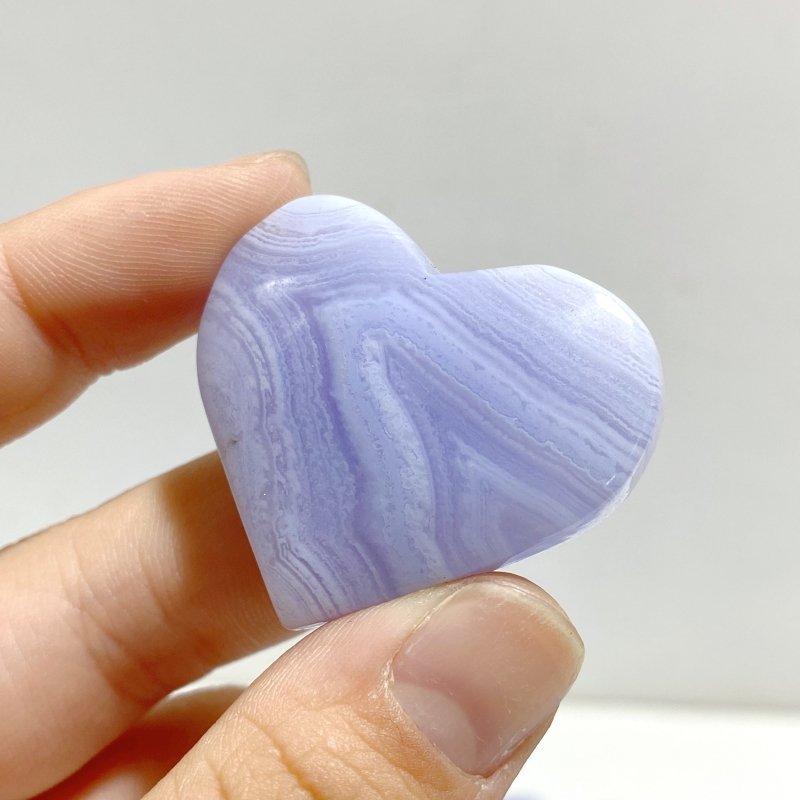 156 Pieces High Quality Blue Lace Agate Heart - Wholesale Crystals