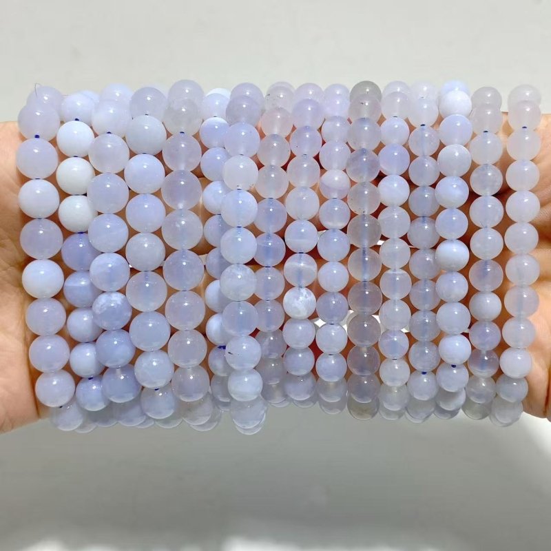 16 Pieces Blue Chalcedony Bracelets - Wholesale Crystals