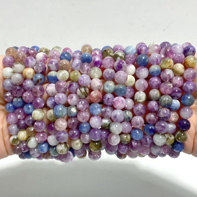 17 Pieces 8mm Colorful Spark Mica Mixed Color Bracelets - Wholesale Crystals