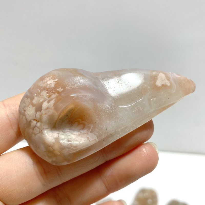 17 Pieces Sakura Flower Agate Crow Skull Carving - Wholesale Crystals