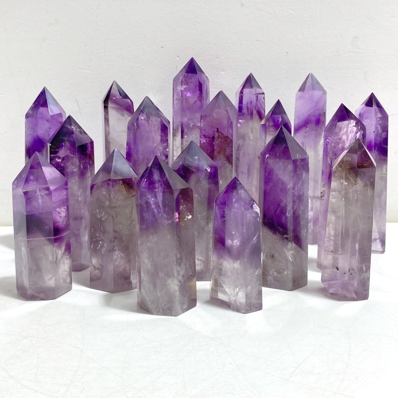 18 Pieces God's Fingerprint Amethyst Tower Point -Wholesale Crystals