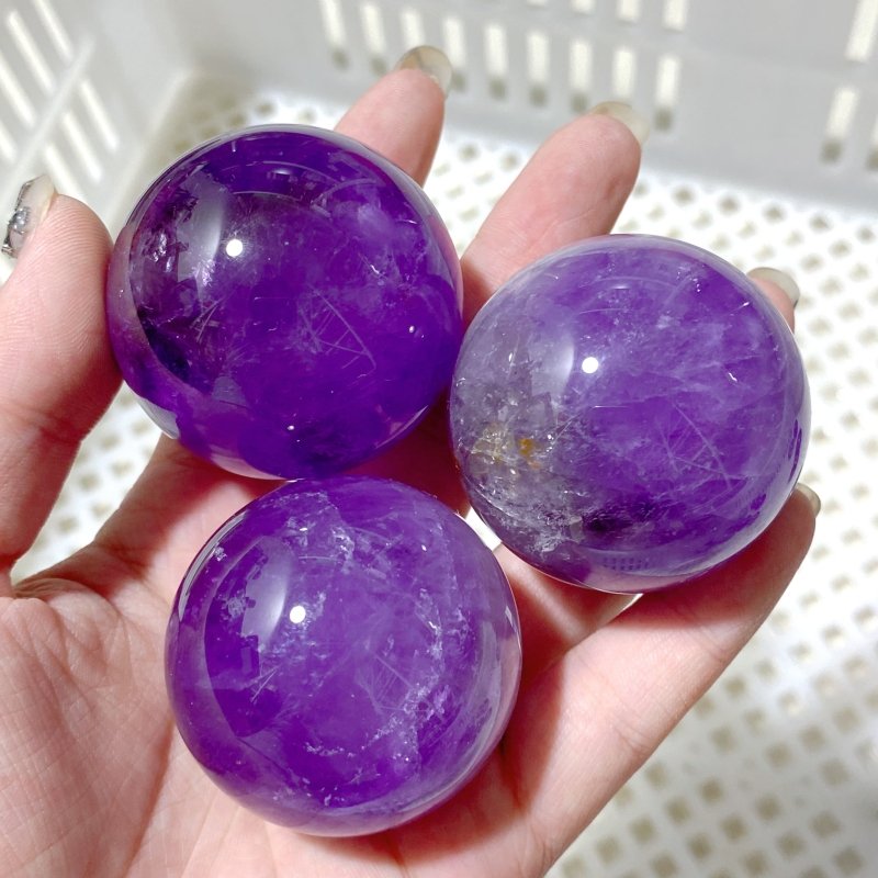 181 Pieces Amethyst Spheres (Sea Freight Only) -Wholesale Crystals