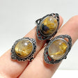 19 Pieces Beautiful Gold Rutile Quartz Different Styles Ring - Wholesale Crystals