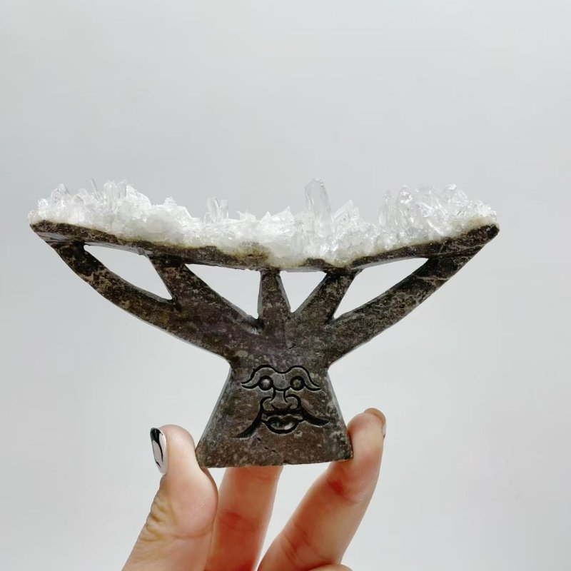 19 Pieces Clear Quartz Cluster Dendroid Guard Carving - Wholesale Crystals