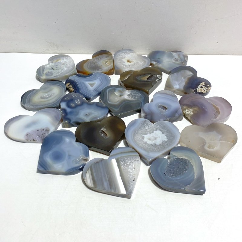 19 Pieces Geode Druzy Agate Heart -Wholesale Crystals