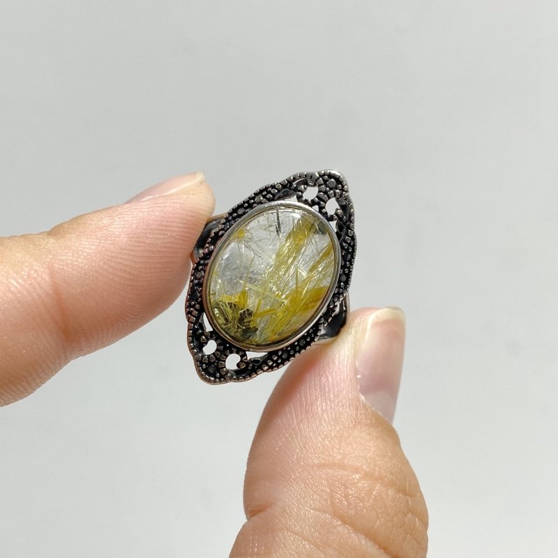 19 Pieces Golden Rutile Quartz Different Styles Ring -Wholesale Crystals