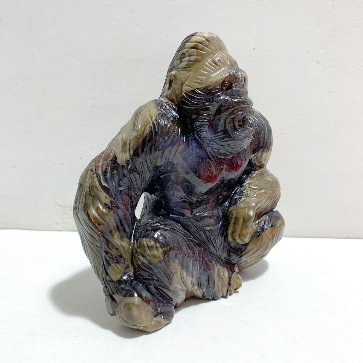 Unique Volcano Agate King Kong Ape Carving #4