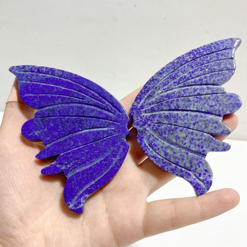 2 Pairs Lapis Lazuli Butterfly Carving With Stand -Wholesale Crystals