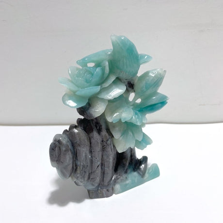 2 Pieces Caribbean Calcite Mixed Pyrite Birds&Flower Carving - Wholesale Crystals