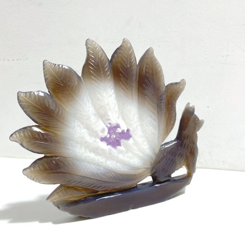 2 Pieces Geode Druzy Agate Nine - tailed Foxes Carving 2 - Wholesale Crystals