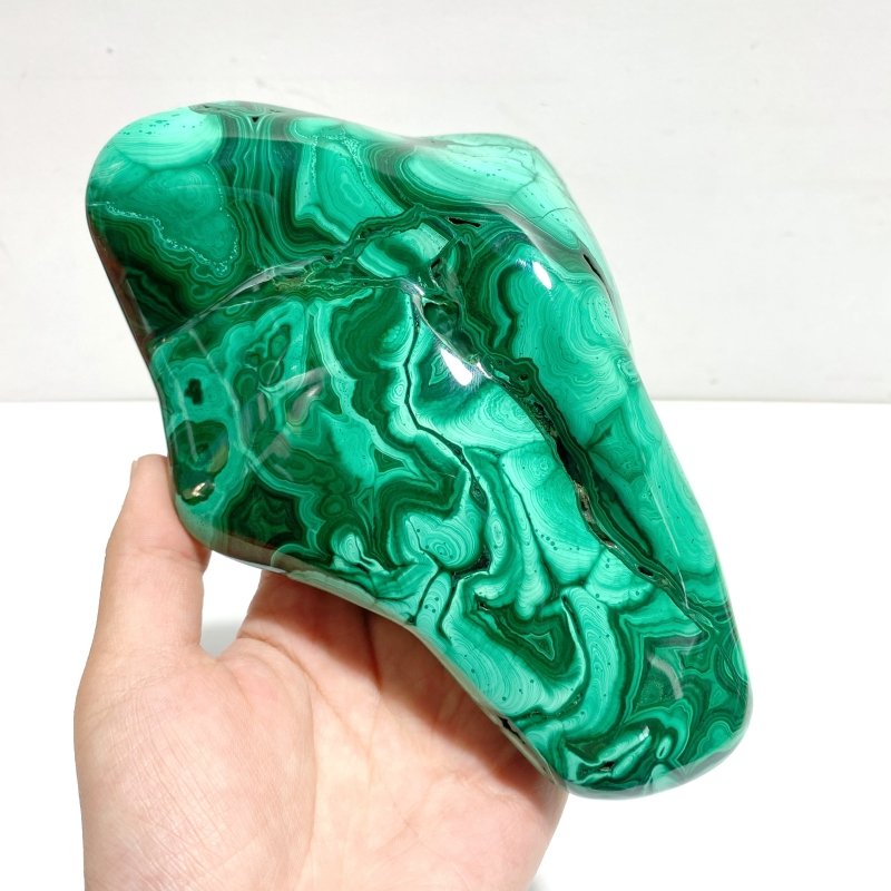 2 Pieces High Quality Polished Malachite Raw Bottom Home Decor - Wholesale Crystals