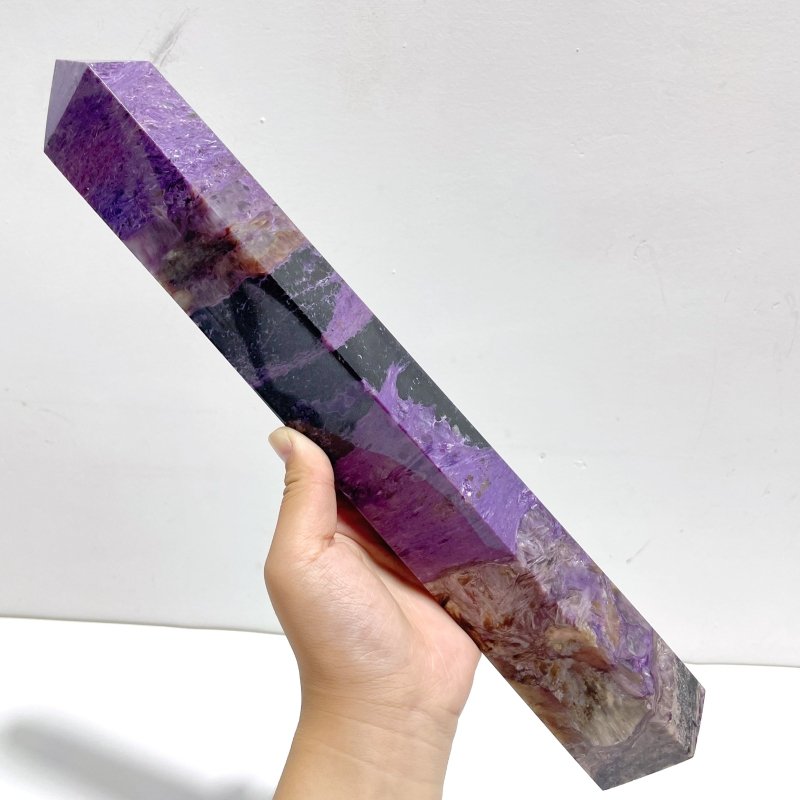 2 Pieces Large Charoite Tower Point For Collection - Wholesale Crystals