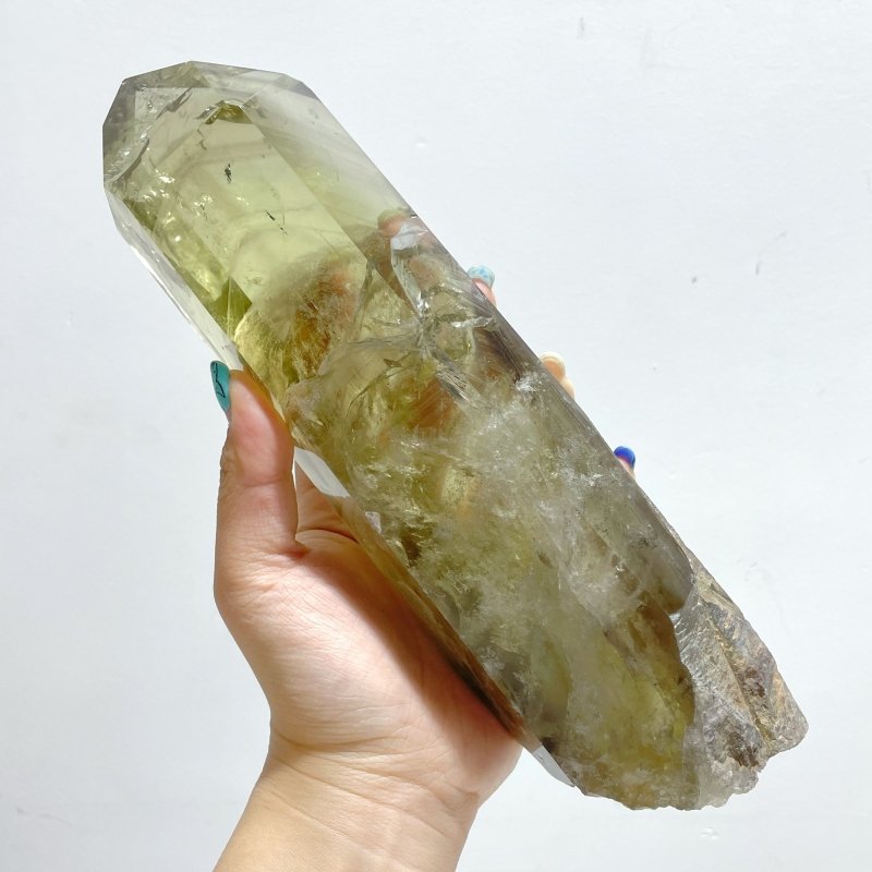 2 Pieces Large Citrine Mountain Tower Raw Bottom With Stand - Wholesale Crystals