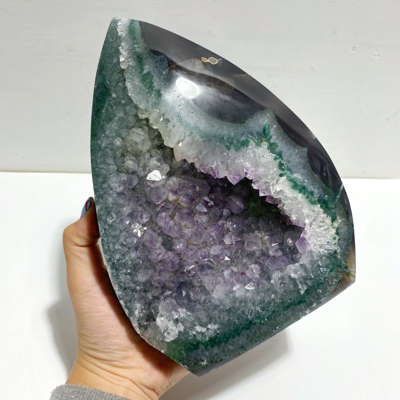 2 Pieces Large Geode Amethyst Mixed Agate Arrow Head Shape&Heart - Wholesale Crystals