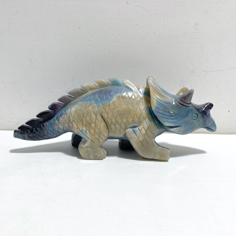 2 Pieces Trolleite Triceratops Three-horned Dinosaur Carving -Wholesale Crystals