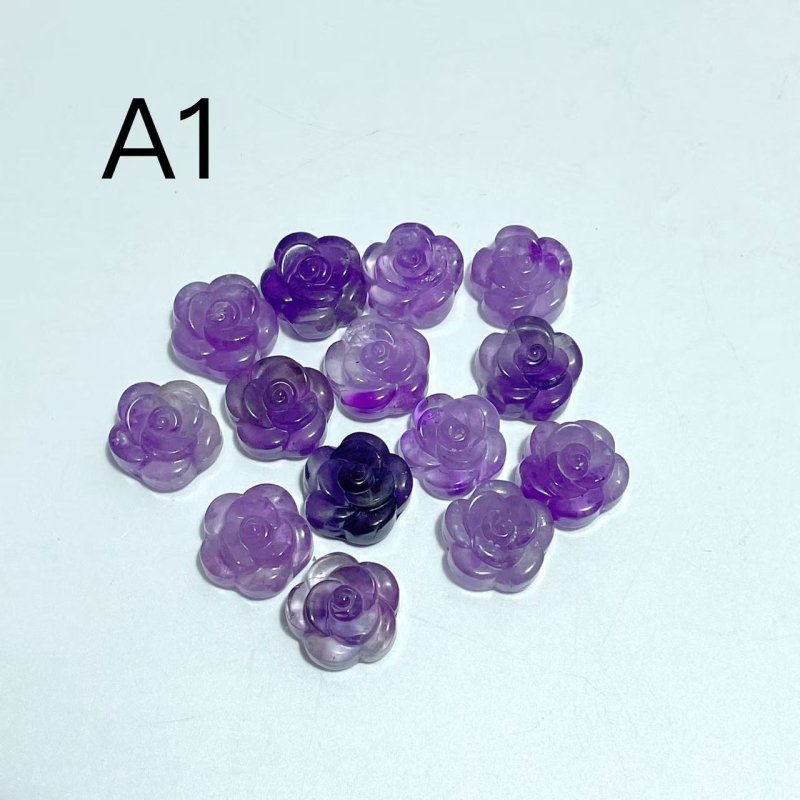 2 Styles Amethyst Rose Flower Carving Wholesale - Wholesale Crystals
