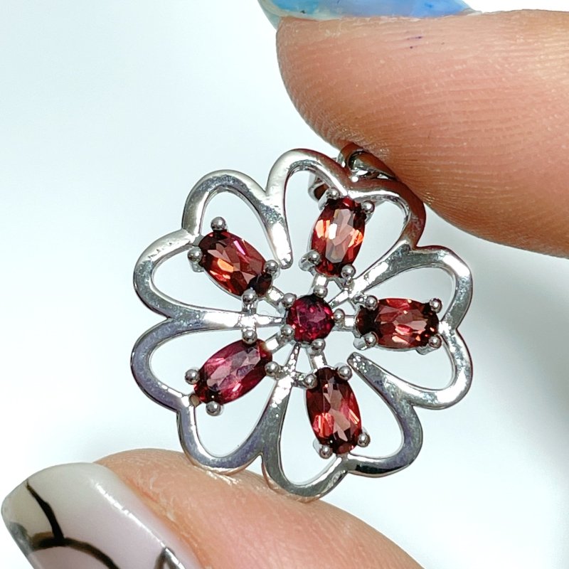 2 Styles Garnet Flower Pendant Wholesale - Wholesale Crystals