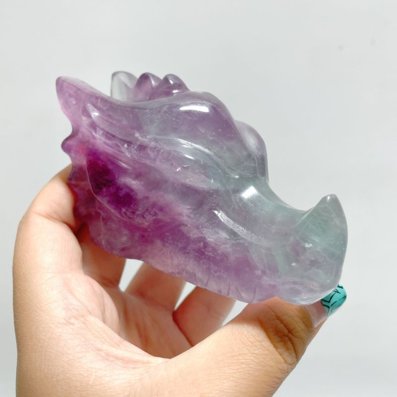 20 Pieces Rainbow Fluorite Dragon Head Carving - Wholesale Crystals