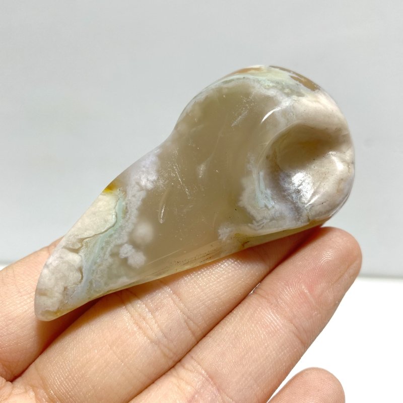 20 Pieces Sakura Flower Agate Crow Skull Carving - Wholesale Crystals