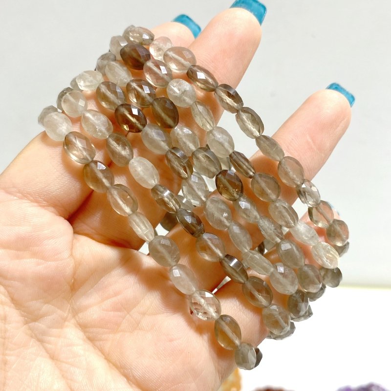 20 Types Cut Faceted Oval Shape Bracelet Caribbean Calcite Moss Agate Rhodonite Wholesale - Wholesale Crystals
