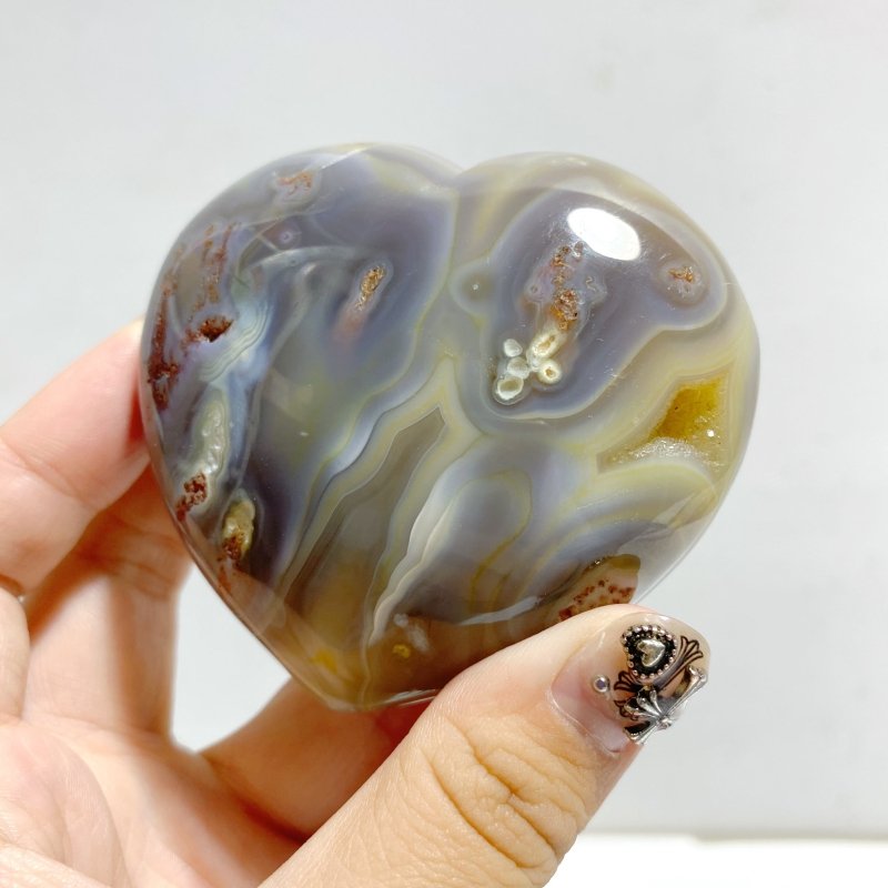 21 Pieces Black Orca Agate Heart 4 -Wholesale Crystals