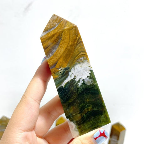 21 Pieces Ocean Jasper Four - sided Point 2 - Wholesale Crystals