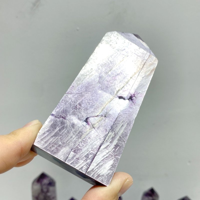 21 Pieces Purple Spark Lepidolite Four - Sided Tower - Wholesale Crystals