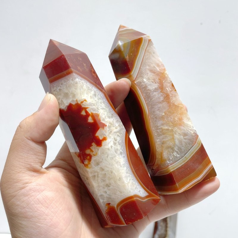 23 Pieces Carnelian Mixed Quartz Tower Point - Wholesale Crystals