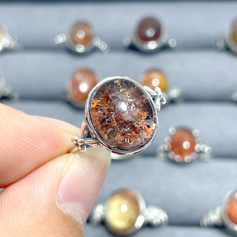 24 Pieces Beautiful S925 Sterling Silver Garden Quartz Different Styles Ring - Wholesale Crystals